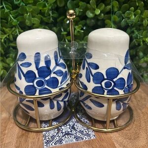 Blue Floral  NWT Salt and Pepper Shakers